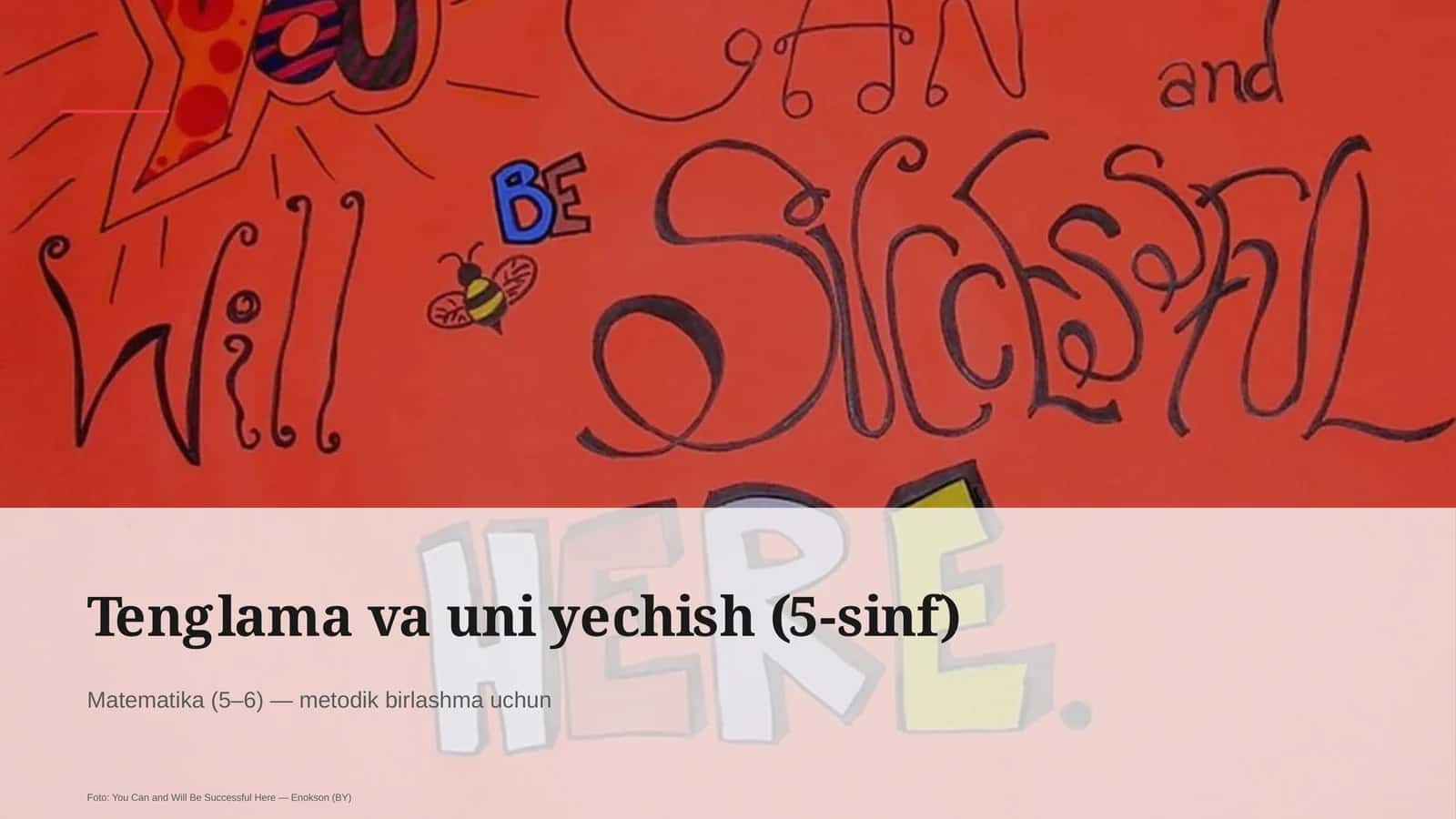 Tenglama va uni yechish (5-sinf) 1