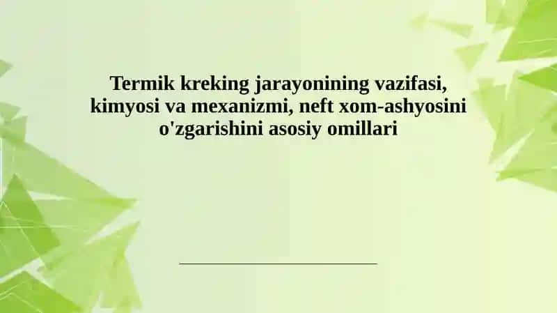 Termik kreking jarayoni