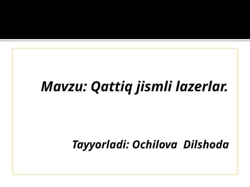 Qattiq jismlilazerlar 1