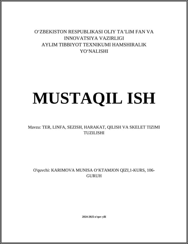 Mushaklarning tuzilishi 1