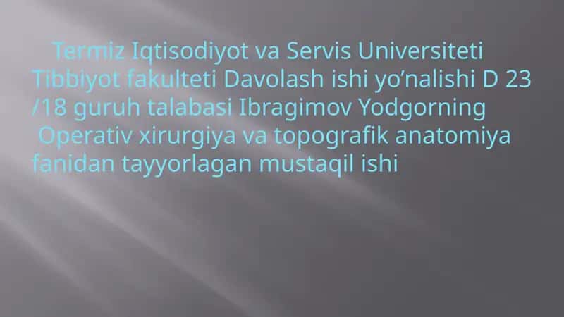 Operatsiyadan keyingi qorin churralari sabablari 1