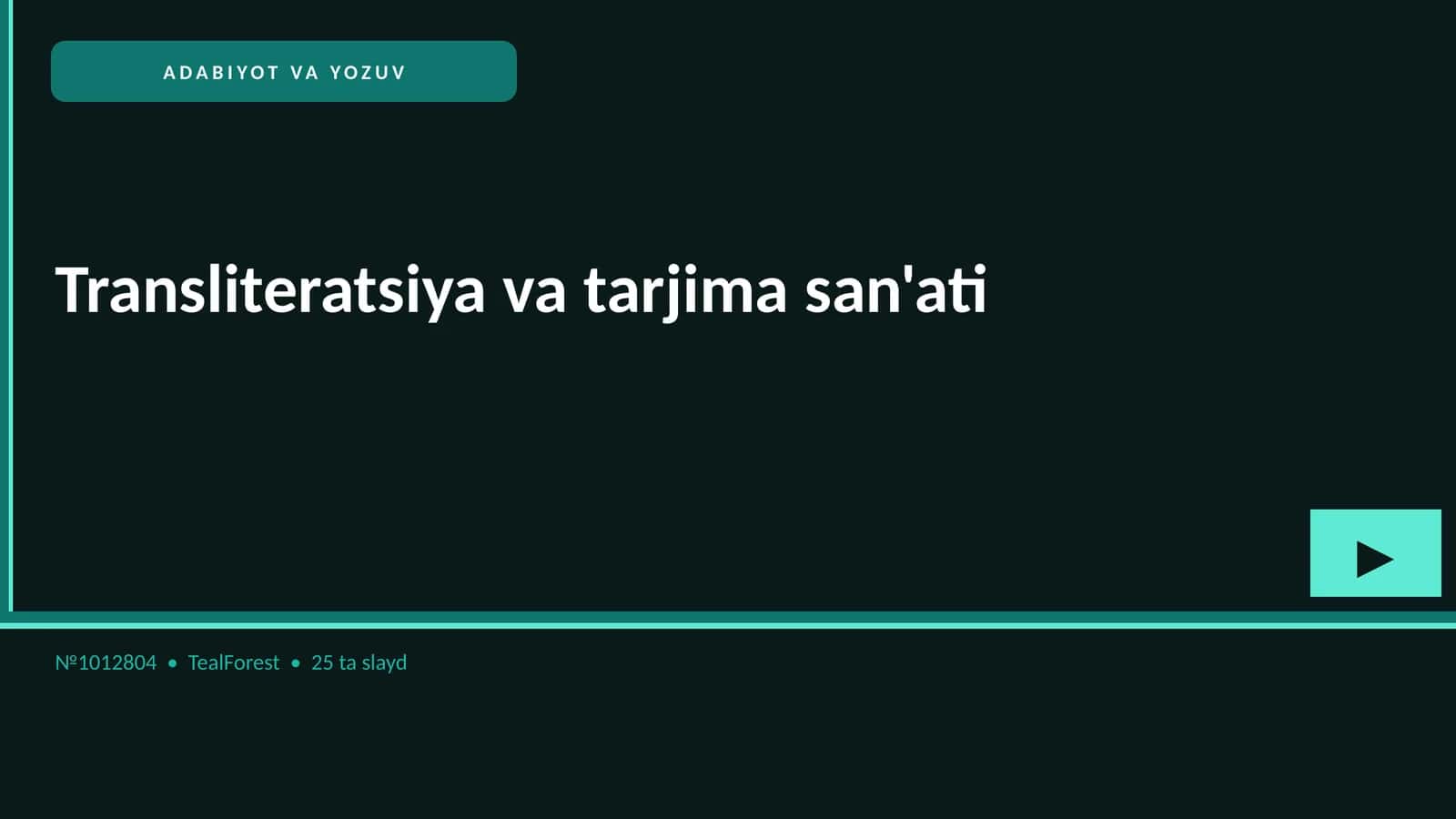Transliteratsiya va tarjima san'ati 1
