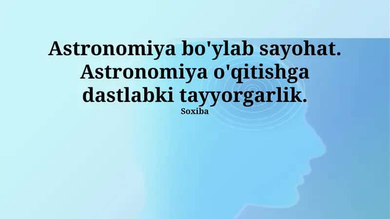 Astronomiya bo'ylab sayohat 1