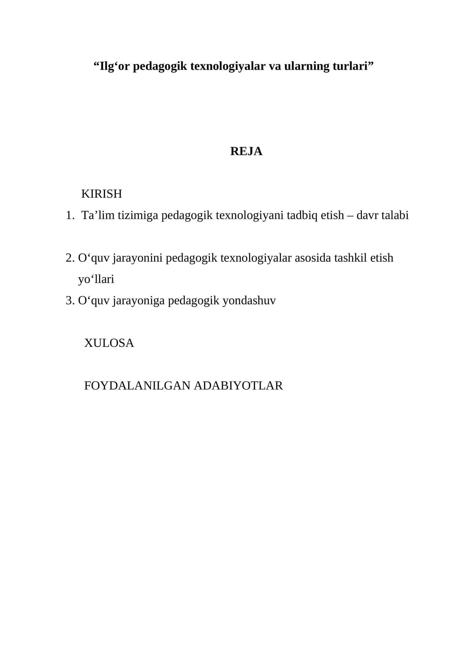 Ilg‘or pedagogik texnologiyalar va ularning turlari 1