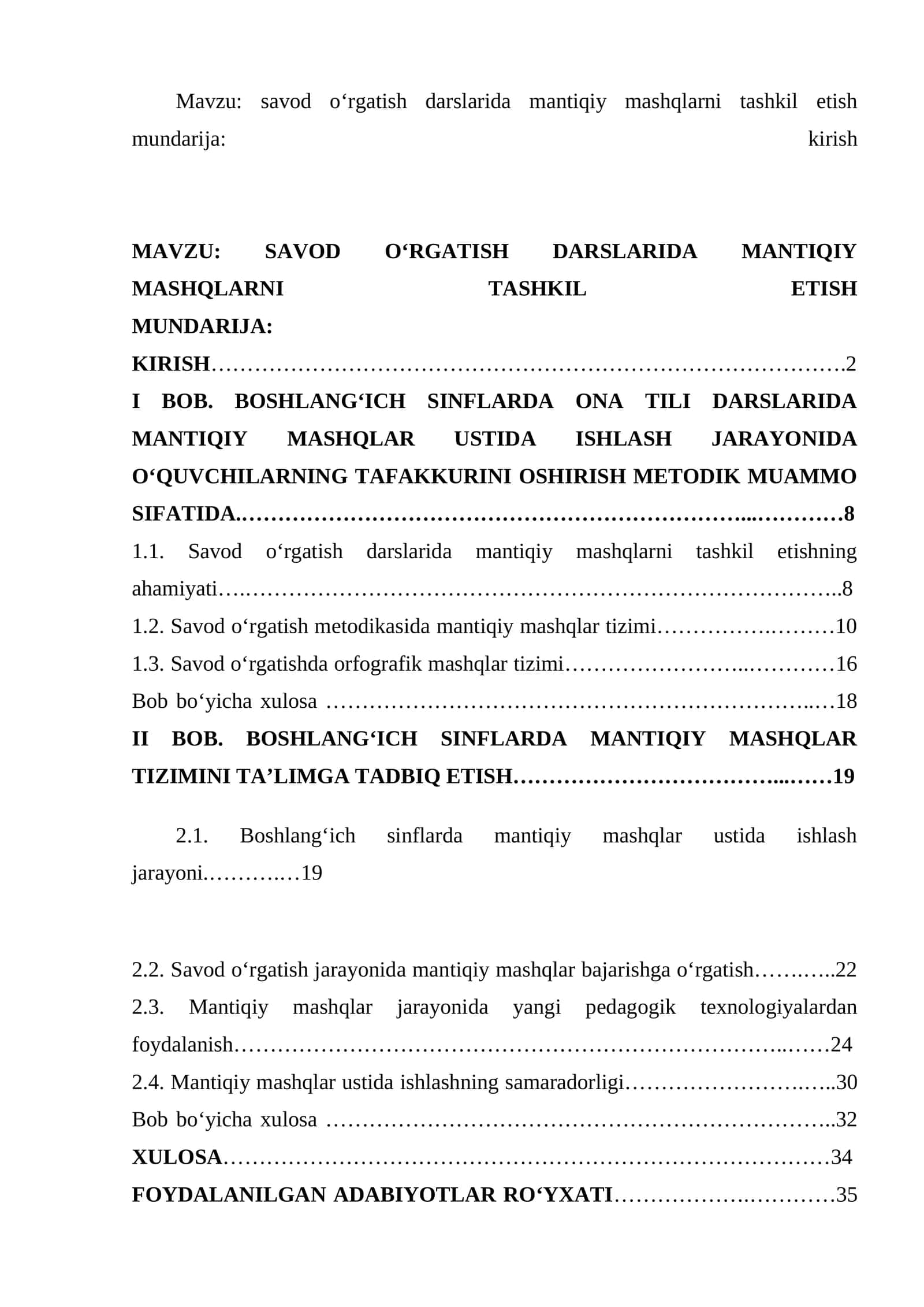 Mavzu_ savod o‘rgatish darslarida mantiqiy mashqlarni tashkil et 1