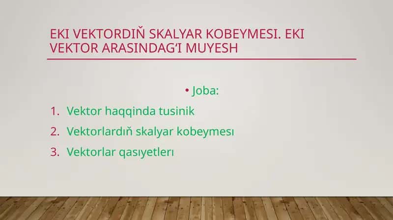 Vektorlar haqida tusinik 1
