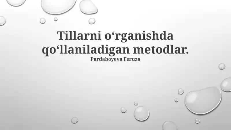 Til o'rganish usullari 1