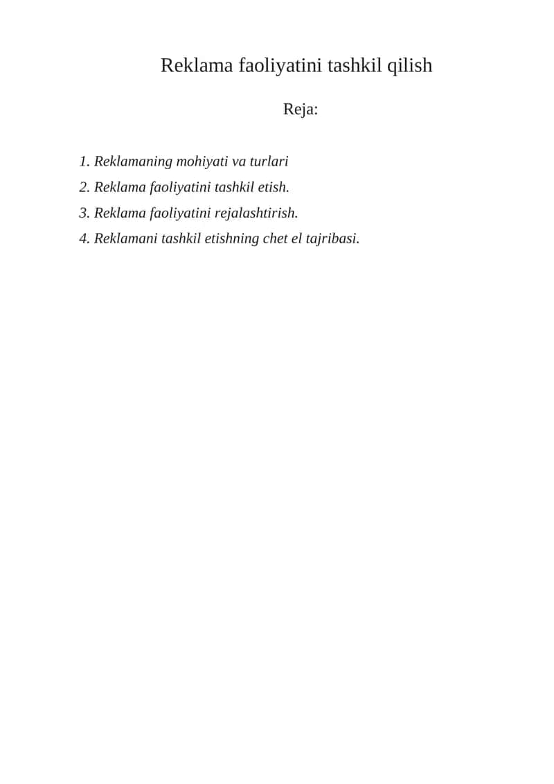 Reklamaning mohiyati va turlari 1