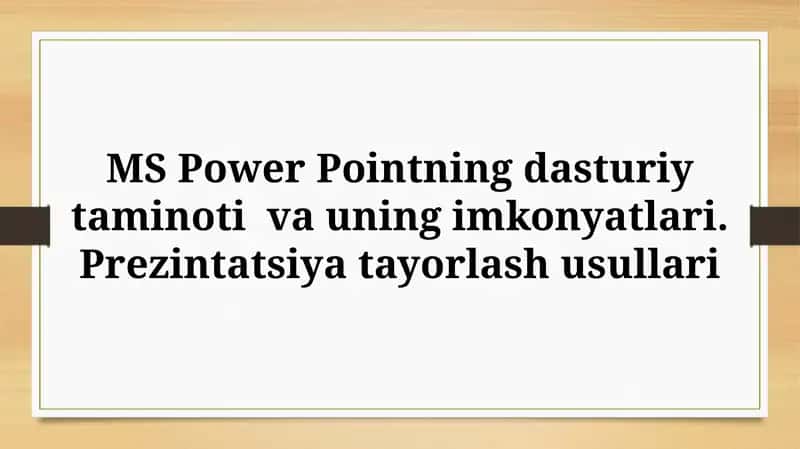 MS Power Point 1