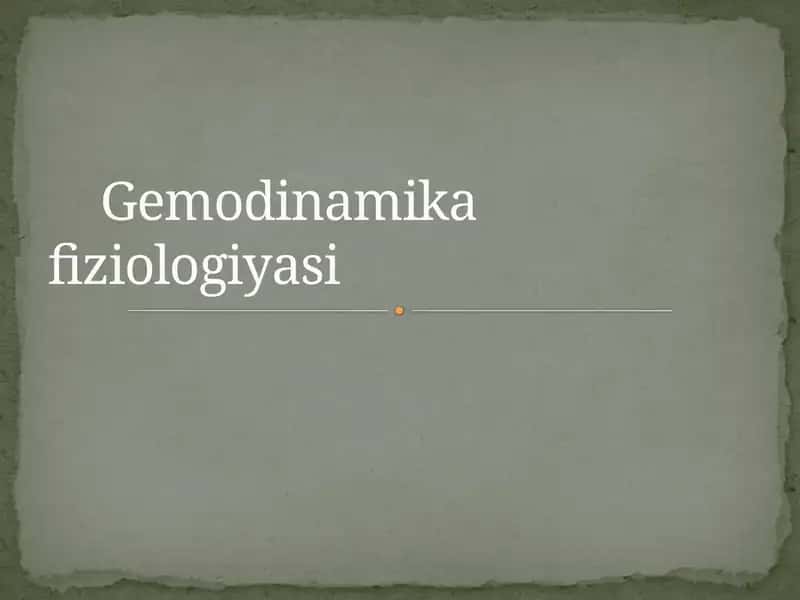 Gemodinamikafiziologiyasi