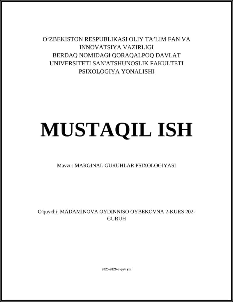 Marginal Guruhlar Psixologiyasi 1