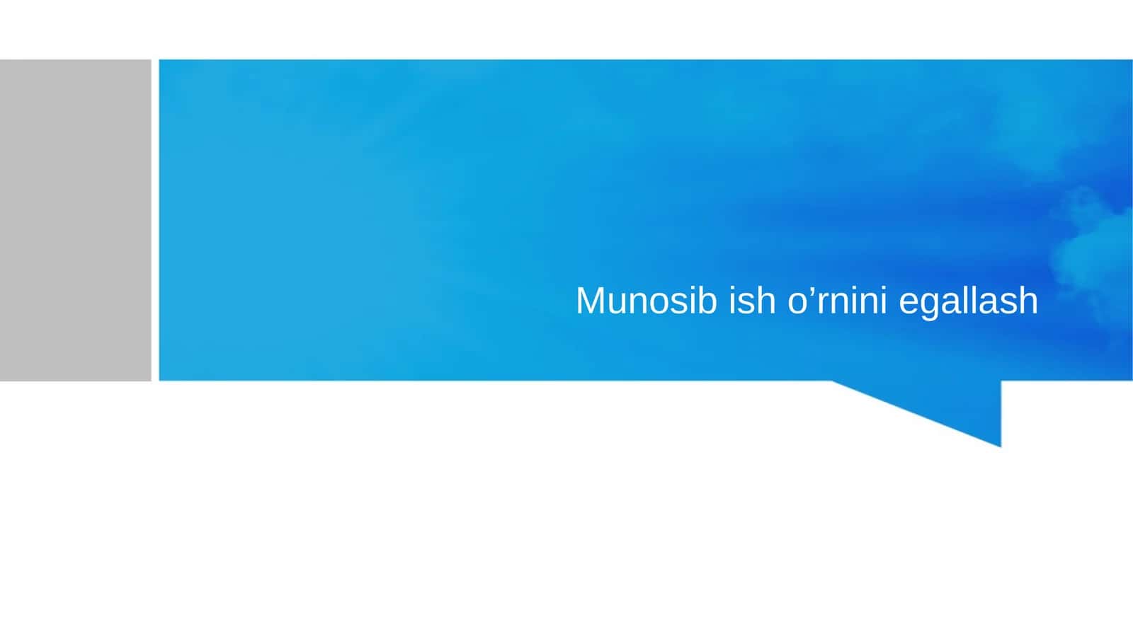 Munosib ish o’rnini egallash 1