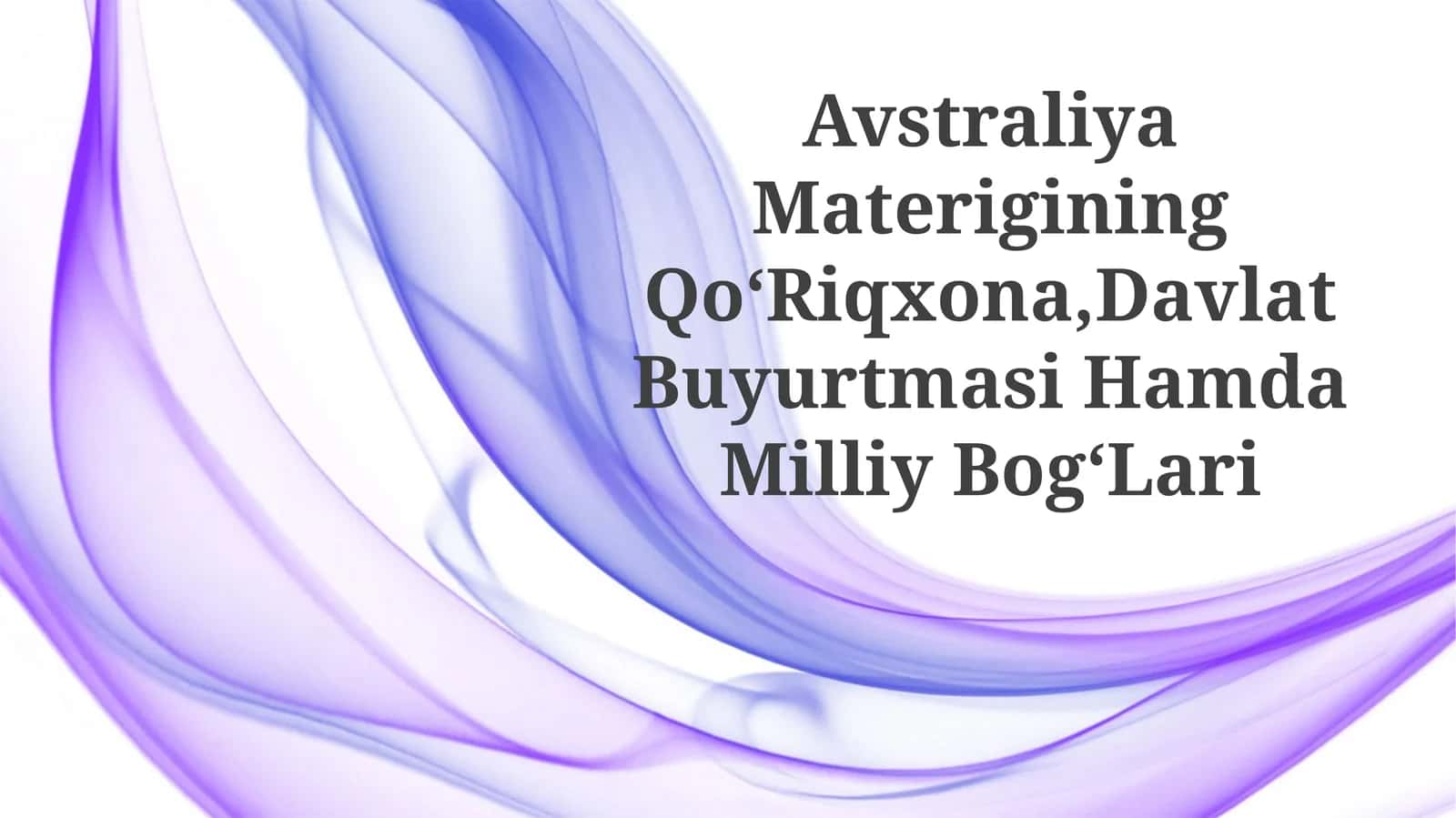 Avstraliya Materigining QoʻRiqxona 1