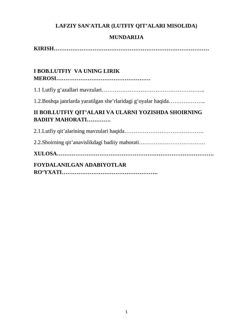 LUTFIY QIT’ALARI MISOLIDA 1