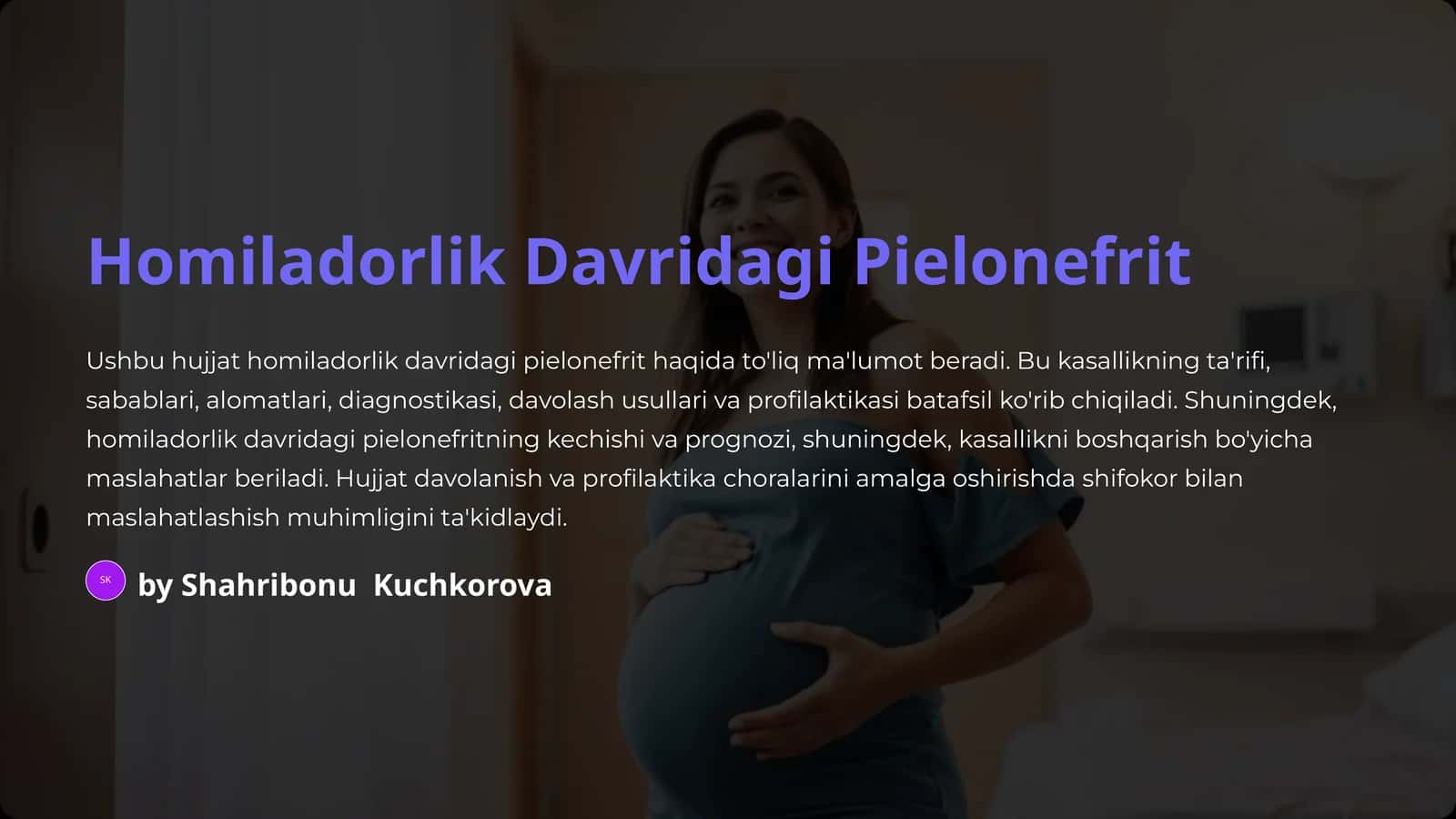 Homiladorlik Davridagi Pielonefrit 1