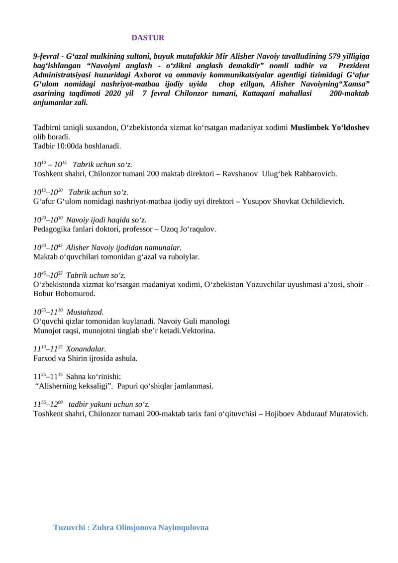 Navoiyni anglash - o‘zlikni anglash demakdir 1