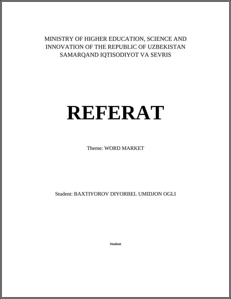 Globalization and Word Markets 1