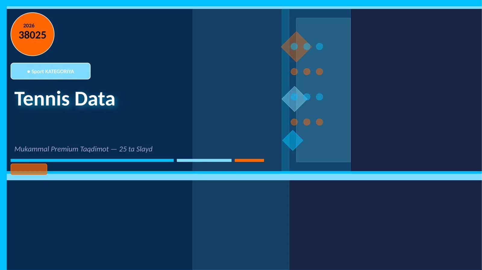 Tennis Data Mukammal Premium Taqdimot — 25 ta Slayd 1