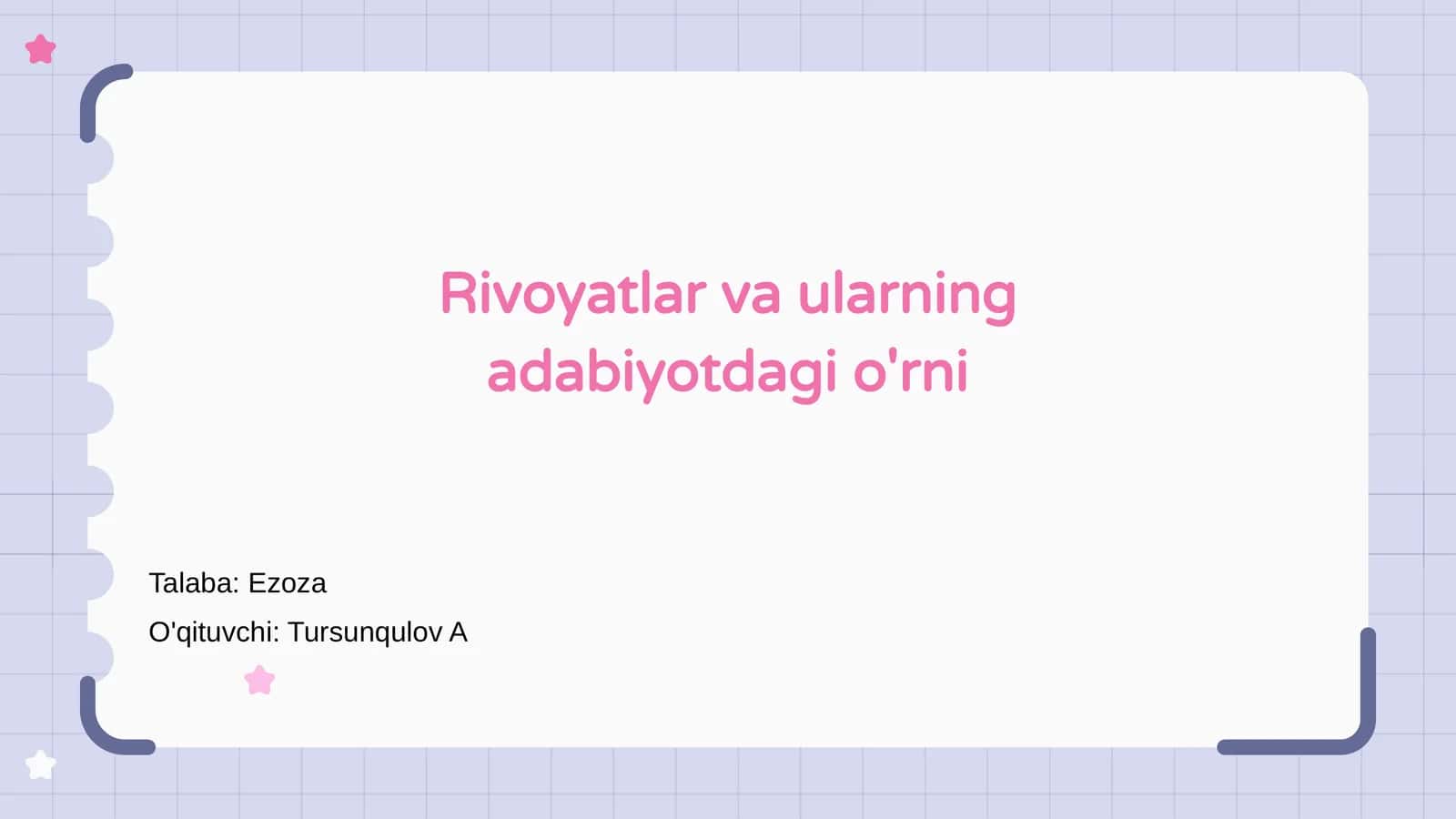 Rivoyatlar va ularning adabiyotdagi o'rni 1