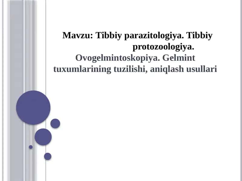 Tibbiy Parazitologiya 1