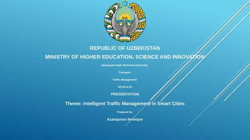 Intelligent Traffic Management in Smart Cities 1