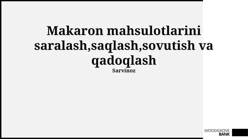 Makaron Mahsulotlarini Sovutish 1