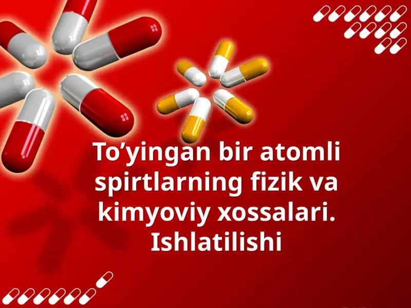 Spirtlar haqida umumiy tushuncha 1