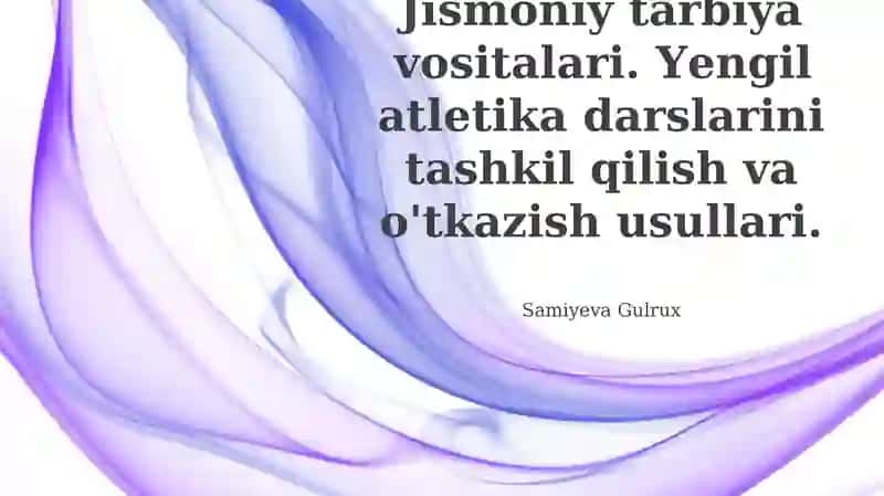 Yengil atletika mashg'ulotlarini tashkil etish va o'tkazish usullari