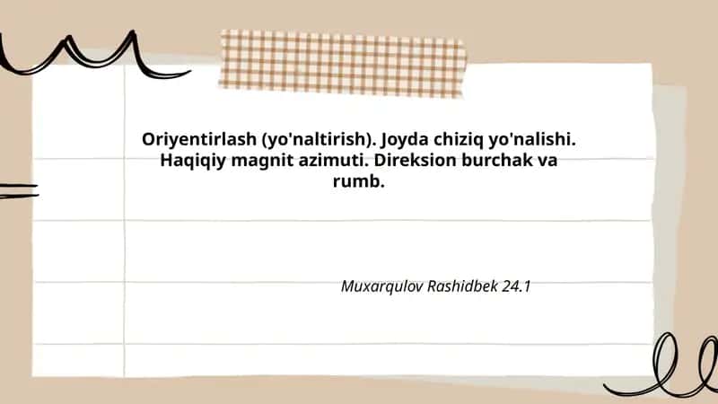 Oriyentirlash (yo'naltirish) 1