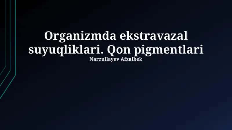 Qon pigmentlari 1