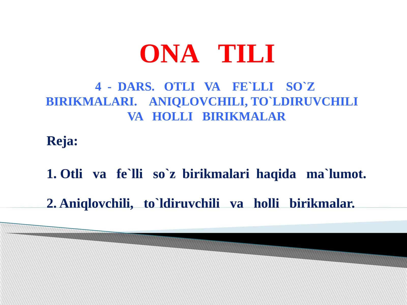 OTLI VA FE`LLI SO`Z BIRIKMALARI (ONA TILI) 1