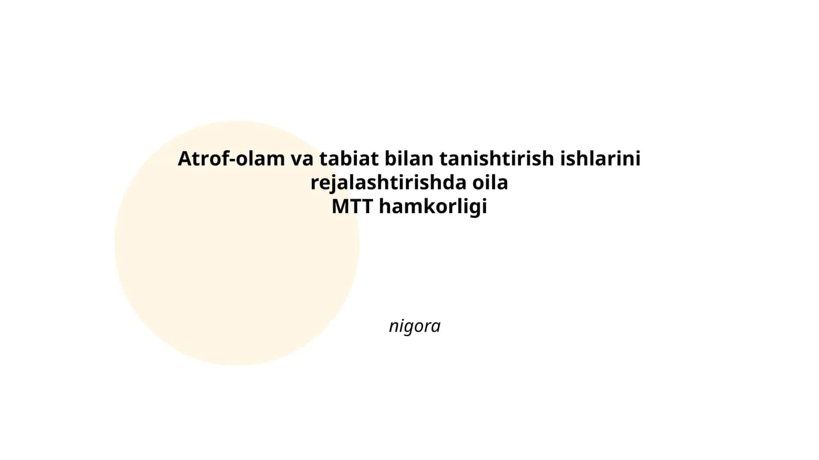 Atrof-olam va tabiat bilan tanishtirish ishlari 1