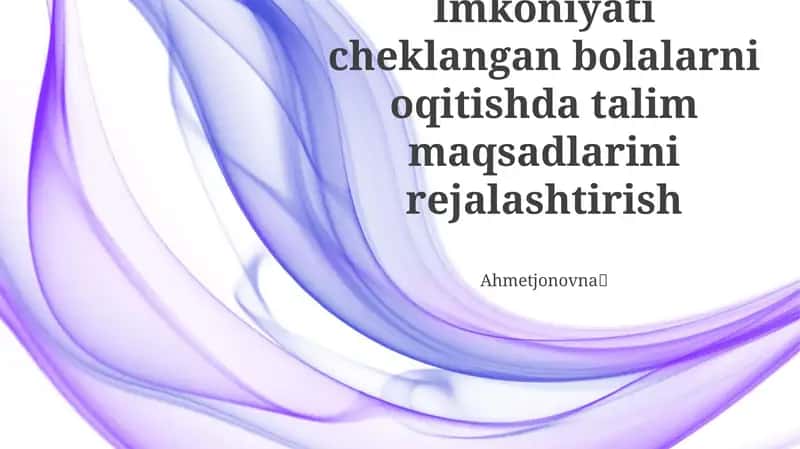 Individual Ta'lim Dasturlarini (IEP) 1