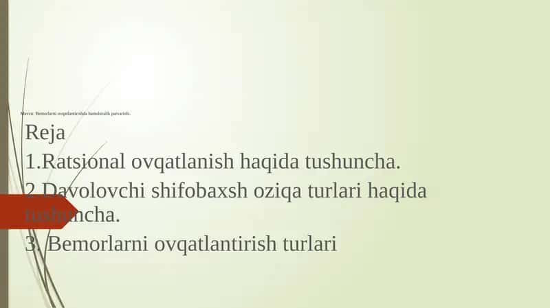 Bemorlarniovqatlantirishda hamshiralikparvarishi 1