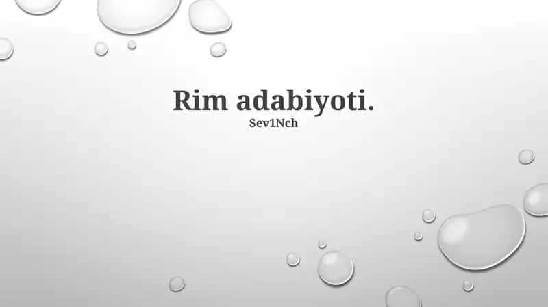 Rim adabiyoti 1
