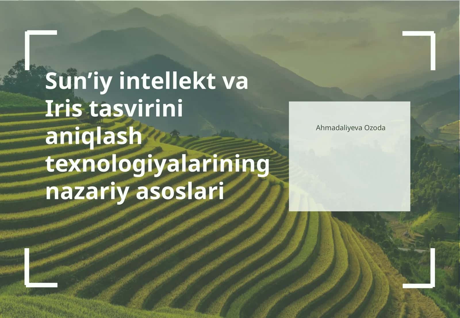 Sun’iy intellekt va Iris tasvirini aniqlash texnologiyalarining nazariy asoslari 1