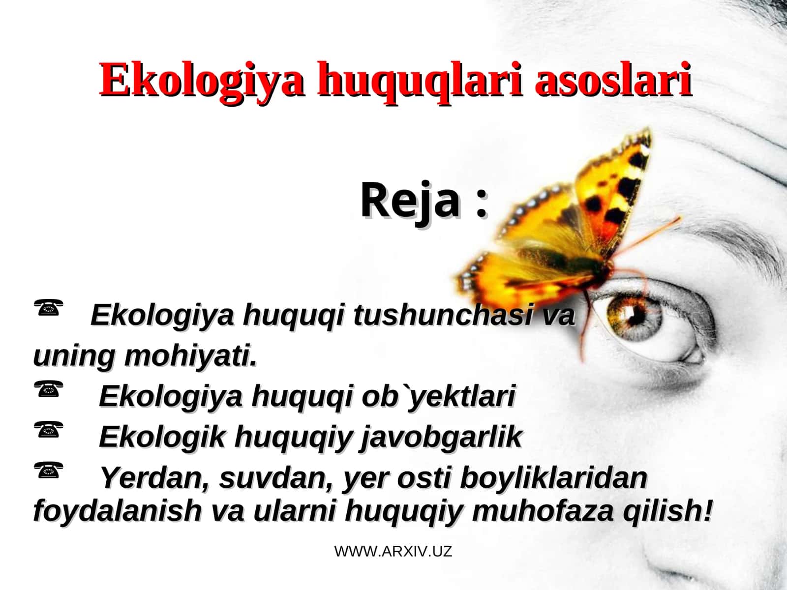 Ekologiya huquqlari asoslari 1