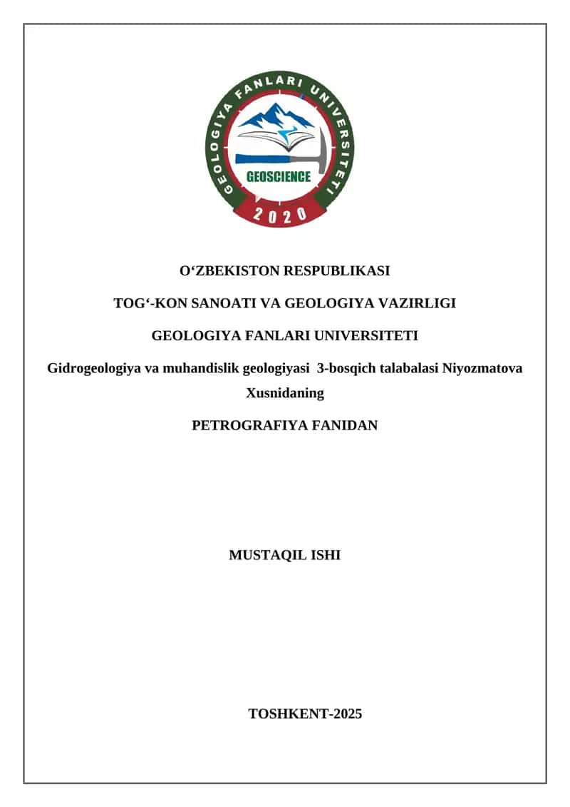 Qushrabod intruzivining PETROGRAFIK XUSUSIYATLARI 1