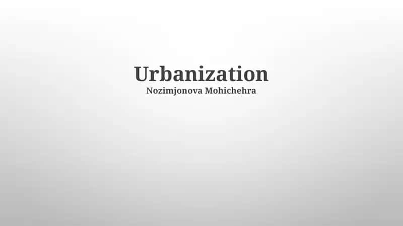 Urbanization 1