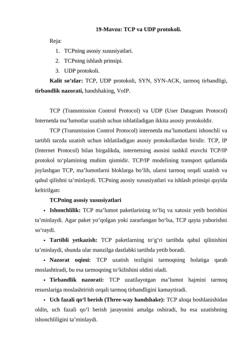 TCP va UDP protokoli 1