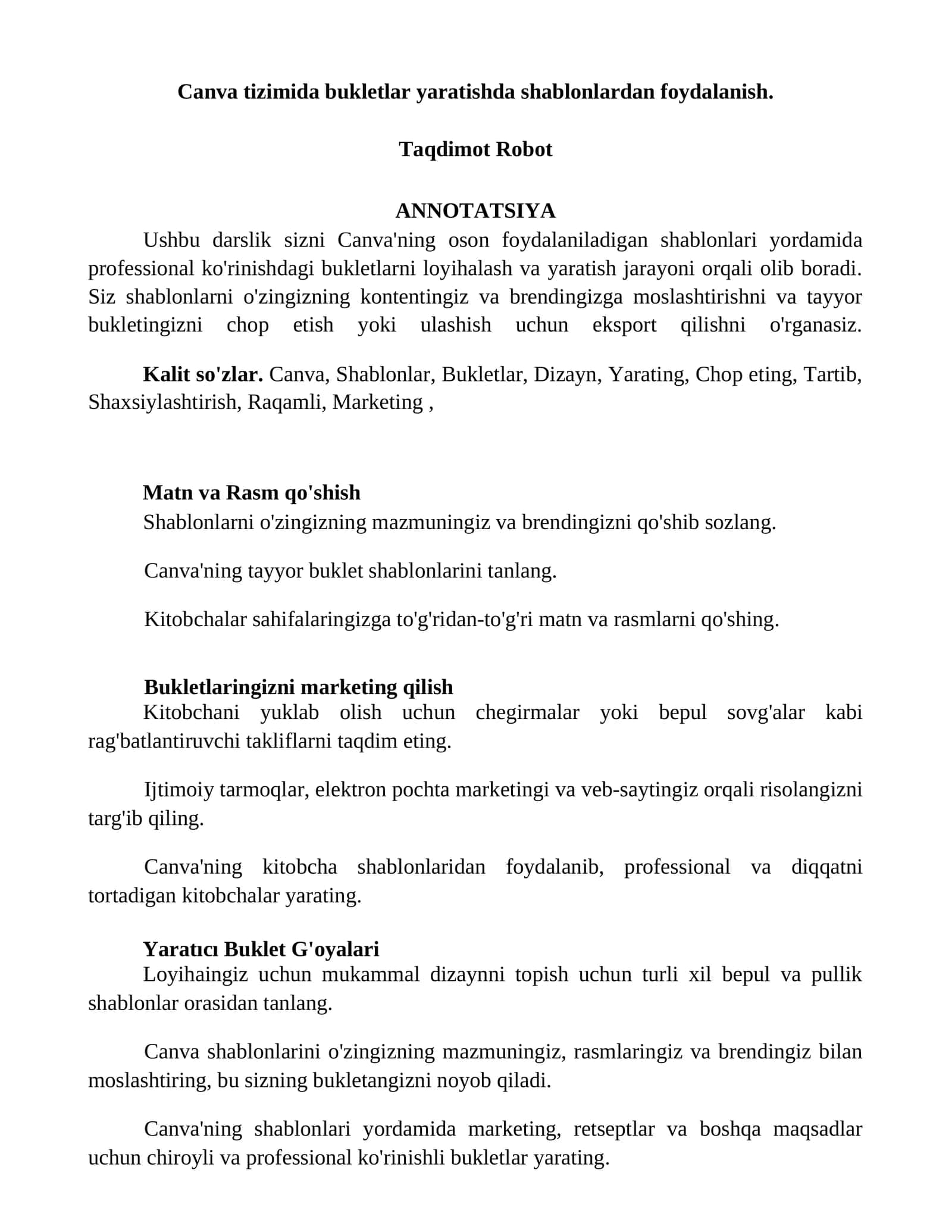 Canva Bukletlar Yaratish 1