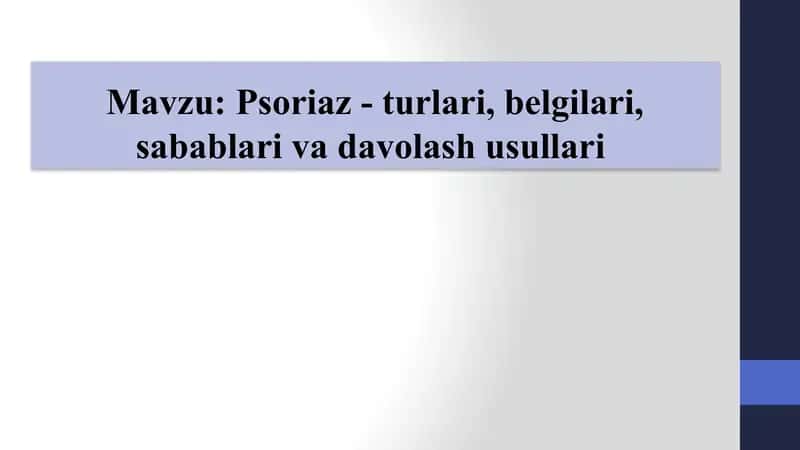 Psoriaz kasalligi haqida 1