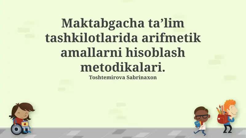 Arifmetika asoslari va sanash usullari 1