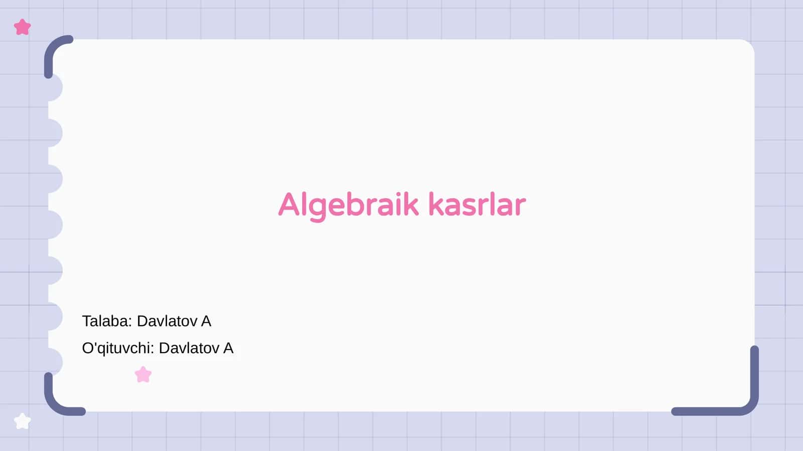 Algebraik kasrlar 1