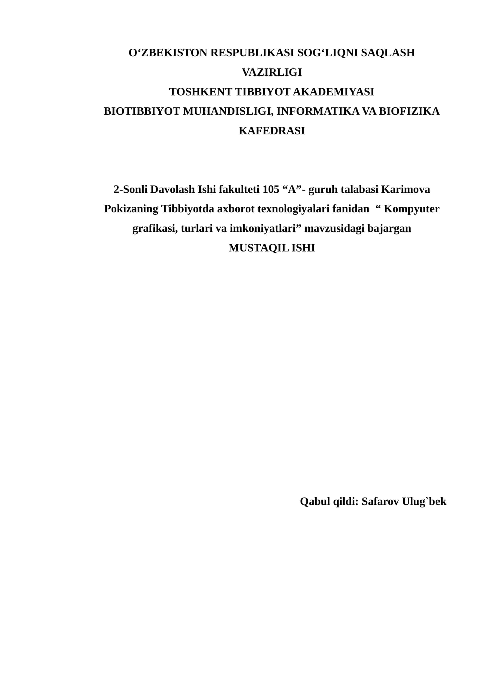 Kompyuter grafikasi, turlari va imkoniyatlari 1