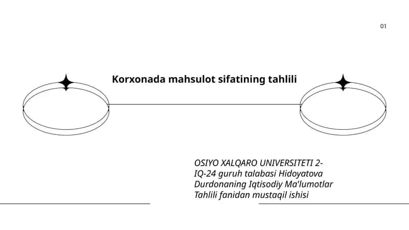 Korxonada mahsulot sifatining tahlili 1
