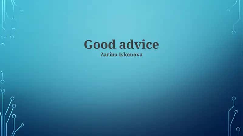 Good advice 1