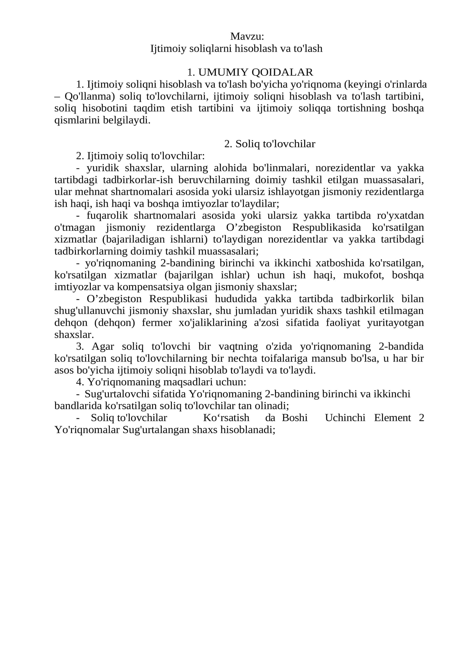 Ijtimoiy soliqlarni hisoblash va to'lash 1