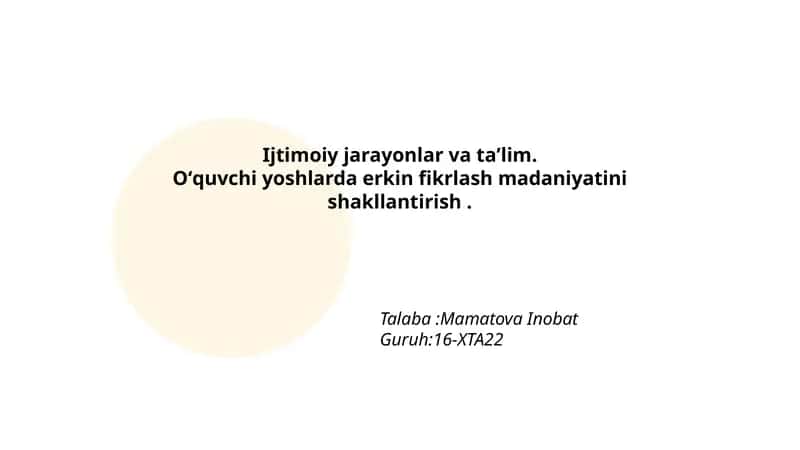 Erkin fikrlash madaniyati 1
