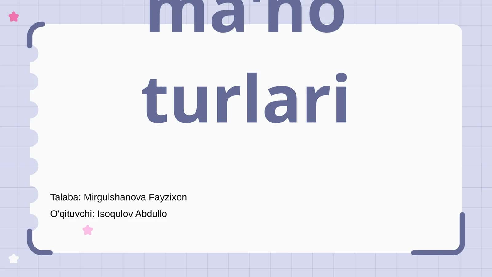 Ot turkumining ma'no turlari 1
